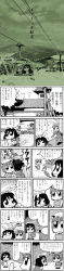 Rule 34 | absurdres, bkub, chen, comic, female focus, highres, inaba tewi, long image, monochrome, reisen udongein inaba, tall image, touhou, translated