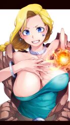 Rule 34 | 1girl, aratama (a-tama), areola slip, bianca (dq5), blonde hair, breasts, dragon quest, dragon quest v, large breasts, long hair, solo