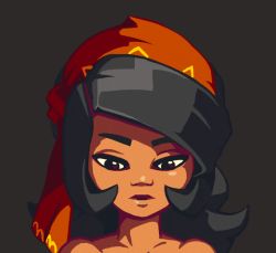 Rule 34 | 1girl, animated, animated gif, bandana, black hair, commentary, dark-skinned female, dark skin, english commentary, joakim sandberg, long hair, looking at viewer, messy hair, mina (the iconoclasts), the iconoclasts