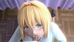 Rule 34 | 1boy, 1girl, 3d, animated, blonde hair, censored, fellatio, glasses, green eyes, highres, looking at viewer, mm-star, oral, penis, pov, sound, tagme, tearju lunatique, to love-ru, to love-ru darkness, video, yuuki rito