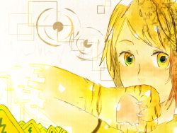 Rule 34 | 1girl, 7mm, animal hands, bad id, bad pixiv id, blonde hair, digital dissolve, female focus, kagamine rin, short hair, solo, tiger, tiger rampage (vocaloid), vocaloid, yellow eyes, yellow theme