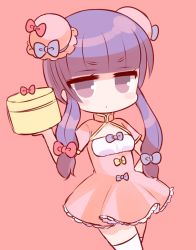 Rule 34 | 1girl, bad id, bad pixiv id, blush stickers, bow, chinese clothes, cosplay, double bun, hair bow, hair bun, jitome, mashiro miru, patchouli knowledge, purple bow, purple eyes, purple hair, red bow, solo, thighhighs, touhou, white thighhighs, yellow bow, zettai ryouiki