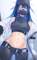 Rule 34 | 1girl, artist request, blue archive, groin, midriff, navel, saori (blue archive), tagme