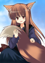 Rule 34 | 00s, akane souichi, animal ears, holo, solo, spice and wolf, tail, wolf ears, wolf tail