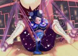 Rule 34 | 2girls, a.k.i. (street fighter), absurdres, black hair, breasts, bumaden, capcom, chinese clothes, chun-li, hair buns, highres, large breasts, multiple girls, ryona, spread legs, street fighter, street fighter 6, tagme, torture, white hair