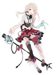 Rule 34 | 10s, acquire, ahoge, akiba&#039;s trip, asymmetrical clothes, belt, blonde hair, blush, boots, bow, corset, frills, hat, headphones, kitada mana, long hair, microphone, pigeon-toed, plug, red eyes, ribbon, single thighhigh, skirt, suspenders, tanu, thighhighs, twintails, zettai ryouiki