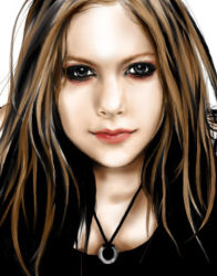 Rule 34 | 1girl, avril lavigne, blue eyes, brown hair, haruurara, jewelry, lowres, necklace, photorealistic, portrait, real life, realistic, solo