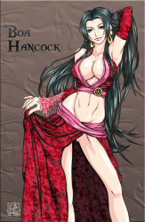 Rule 34 | boa hancock, breasts, cleavage, highres, long hair, midriff, one piece