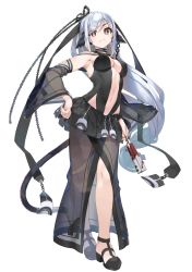 Rule 34 | 1girl, absurdly long hair, ainu clothes, amazuyu tatsuki, angry, animal ears, aquaplus, black dress, black tail, breasts, bright pupils, cat tail, chain, choker, cleavage, cleavage cutout, clothing cutout, covered erect nipples, dress, earrings, eyes visible through hair, full body, gradient eyes, gradient hair, hair between eyes, hair ornament, hair over one eye, hand fan, hand on own hip, heels, high ponytail, highres, holding, holding fan, holding weapon, jewelry, kuon (utawarerumono), kuon tenshi, long hair, looking at viewer, low-tied long hair, medium breasts, midriff, multicolored eyes, multicolored hair, official art, ponytail, raised eyebrows, red eyes, see-through, see-through dress, see-through skirt, see-through sleeves, side slit, sideboob, sidelocks, silver hair, skirt, sleeveless, solo, spoilers, standing, swept bangs, tail, thighs, toned, toned female, transparent background, utawarerumono, utawarerumono: futari no hakuoro, utawarerumono: lost flag, very long hair, weapon, white pupils, yellow eyes