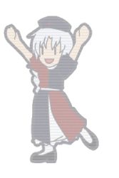 Rule 34 | 1girl, animated, animated gif, dancing, dress, female focus, full body, grey hair, hat, iosys, long hair, lowres, non-web source, nurse, shoes, simple background, smile, solo, touhou, white background, yagokoro eirin
