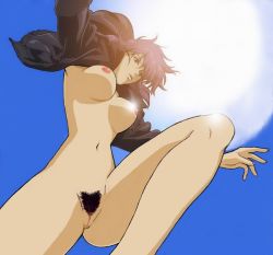 Rule 34 | 1girl, breasts, female pubic hair, ghost in the shell, kusanagi motoko, nipples, nude, nude filter, pubic hair, pussy, solo, third-party edit, uncensored
