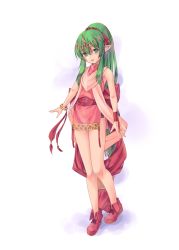 Rule 34 | 1girl, fire emblem, fire emblem: mystery of the emblem, fire emblem: new mystery of the emblem, fire emblem: shadow dragon, fire emblem: shadow dragon and the blade of light, full body, green eyes, green hair, highres, kirishima satoshi, long hair, looking at viewer, nintendo, pointy ears, ponytail, scarf, smile, tiara, tiki (fire emblem), tiki (young) (fire emblem), white background
