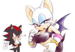 Rule 34 | 1boy, 1girl, breasts, couple, furry, furry female, furry male, furry with furry, hetero, rouge the bat, sega, shadow the hedgehog, simple background, sonic (series), sonic riders, sonic (series), sonic the hedgehog, white background