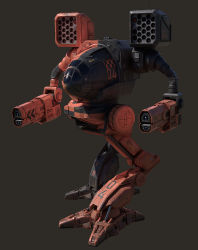 Rule 34 | 3d, arm cannon, battletech, commentary, concept art, energy cannon, english commentary, highres, machinery, mad cat (battletech), mecha, missile pod, no humans, nose art, radio antenna, realistic, robot, roundel, science fiction, solo, vertexnormal, walker (robot), weapon, window