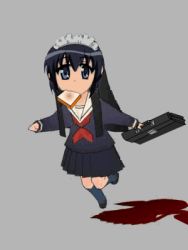 Rule 34 | 1girl, animated, animated gif, bread, bread slice, food, lowres, mouth hold, running, school uniform, serafuku, solo, third-party edit, toast