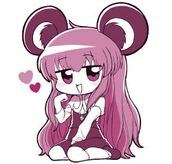 Rule 34 | 1girl, alternate hair length, alternate hairstyle, animal ear fluff, animal ears, blush, capelet, chibi, commentary request, cookie (touhou), full body, heart, kusaremix, long sleeves, looking at viewer, monochrome, mouse ears, mouse girl, nazrin, nyon (cookie), open mouth, red theme, shoes, simple background, skirt, smile, socks, solo, touhou, vest
