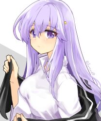 Rule 34 | 1girl, alternate costume, circlet, fire emblem, fire emblem: genealogy of the holy war, hand up, julia (fire emblem), long hair, looking at viewer, nintendo, purple eyes, purple hair, simple background, solo, yukia (firstaid0)