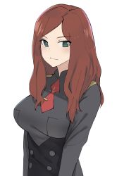 Rule 34 | 1girl, absurdres, brown hair, darling in the franxx, green eyes, highres, long hair, nana (darling in the franxx), norman maggot, simple background, solo, white background