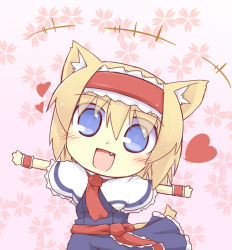 Rule 34 | 1girl, alice margatroid, animal ears, blonde hair, blue eyes, blush, capelet, cat ears, cat girl, chibi, dress, fang, female focus, hairband, hazuki ruu, heart, kemonomimi mode, open mouth, outstretched arms, sash, solo, spread arms, spread legs, touhou