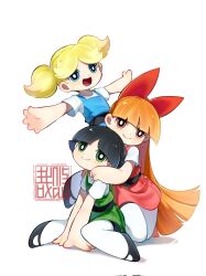 Rule 34 | 3girls, blossom (ppg), bubbles (ppg), buttercup (ppg), highres, looking at viewer, multiple girls, powerpuff girls, siblings, sisters, smile