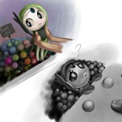 Rule 34 | ?, ball, ball pit, black eyes, commentary, creature, creatures (company), english commentary, english text, game freak, gen 5 pokemon, green hair, holding, holding pokemon, legendary pokemon, long hair, md5 mismatch, meloetta, meloetta (aria), mythical pokemon, nintendo, partially colored, pokemon, pokemon (creature), resolution mismatch, sad, shoelaces, shoes, sign, source larger, the boogie, very long hair
