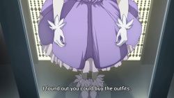Rule 34 | 1girl, animated, blue hair, cosplay, dress, flower, hair flower, hair ornament, inui sajuna, mirror, pleated dress, puffy short sleeves, puffy sleeves, purple dress, reflection, short sleeves, sono bisque doll wa koi wo suru, sound, subtitled, talking, video, wig