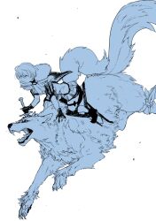 Rule 34 | 1girl, animal, capelet, fire emblem, fire emblem engage, fur trim, gloves, highres, holding, looking away, merrin (fire emblem), nintendo, riding, riding animal, short hair, simple background, sketch, skirt, solo, strap, teacher sbm, weapon, white background, wolf