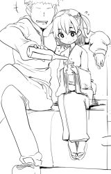 Rule 34 | 10s, 1boy, 1girl, :d, alcohol, bottle, cup, faceless, faceless male, greyscale, hair ornament, japanese clothes, kimono, kominato ruuko, crossed legs, momio, monochrome, nervous, obi, open mouth, pouring, sash, selector wixoss, side ponytail, sitting, sketch, smile, sweatdrop, wixoss