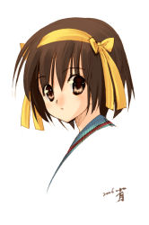 Rule 34 | 00s, arikawa satoru, brown hair, ribbon, short hair, solo, suzumiya haruhi, suzumiya haruhi no yuuutsu