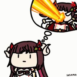 Rule 34 | 1girl, anger vein, angry, animated, animated gif, azur lane, calm, fire breathing, lowres, seseren, suruga (azur lane), thought bubble
