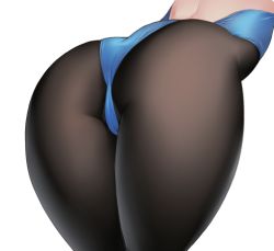Rule 34 | 1girl, ass, ass focus, asuna (blue archive), asuna (bunny) (blue archive), backless leotard, black pantyhose, blue archive, blue leotard, cameltoe, close-up, head out of frame, highleg, highleg leotard, legs, leotard, lower body, lowres, mahou kyuuri, pantyhose, playboy bunny, simple background, thick thighs, thighs