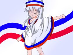 1girl clothes_between_thighs female_focus hakata-san hat original solo tagme white_hair