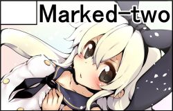 Rule 34 | 10s, 1girl, bare shoulders, blush, brown eyes, circle cut, hairband, kantai collection, long hair, looking at viewer, open mouth, personification, shimakaze (kancolle), smile, solo, suga hideo, sweat, white hair
