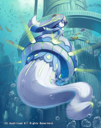 Rule 34 | 1girl, blue eyes, blue hair, bubble, cardfight!! vanguard, colored skin, company name, fish, hat, jellyfish, official art, open mouth, rock, saitou takeo, solo, swim patrol jellyfish soldier, twintails, underwater, white skin