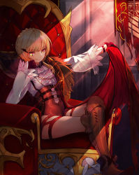 Rule 34 | 1girl, alternate costume, alternate hairstyle, argyle, ascot, black gloves, blonde hair, blouse, blush, boots, braid, brown footwear, chair, closed mouth, collared shirt, crossed legs, crown braid, dusk, elbow rest, eyes visible through hair, fang, fang out, fangs, flag, fringe trim, girls&#039; frontline, gloves, green eyes, griffin &amp; kryuger, grifon&amp;kryuger, halloween, hand on own face, high heel boots, high heels, highres, hokaru, holster, indoors, light rays, long sleeves, looking at viewer, o-ring, red wings, reflection, shiny clothes, shirt, short hair with long locks, sitting, skindentation, smile, solo, star (symbol), sweatdrop, thigh boots, thigh holster, thighhighs, torn flag, torn wings, tree, vampire, vampire costume, welrod mkii (girls&#039; frontline), white shirt, wide sleeves, wing hair ornament, wing hold, wings, wristband