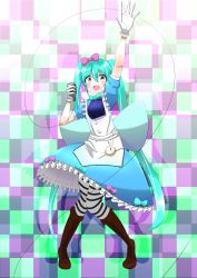 Rule 34 | 1girl, absurdly long hair, absurdres, apron, aqua bow, aqua eyes, aqua hair, artist name, artist request, back bow, blue eyes, blue hair, blue skirt, boots, bow, breasts, brown footwear, female focus, full body, gloves, hand up, hatsune miku, highres, holding, holding microphone, kyomuy9359, long hair, maid, maid apron, maid cap, maid headdress, microphone, parted lips, pink bow, skirt, small breasts, smile, solo, striped legwear, twintails, very long hair, vocaloid, watch, white apron, white gloves