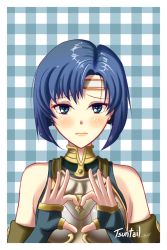 Rule 34 | 1girl, armor, blue eyes, blush, breastplate, catria (fire emblem), embarrassed, fingerless gloves, fire emblem, fire emblem: mystery of the emblem, fire emblem: new mystery of the emblem, fire emblem: shadow dragon, fire emblem: shadow dragon and the blade of light, fire emblem echoes: shadows of valentia, fire emblem gaiden, gloves, headband, highres, looking at viewer, nintendo, solo, tsuntail