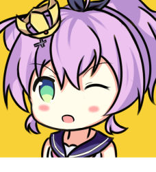 Rule 34 | 1girl, azur lane, bare shoulders, black ribbon, blue sailor collar, blush, commentary request, crown, green eyes, hair between eyes, hair ribbon, javelin (azur lane), looking at viewer, mini crown, nagato-chan, one eye closed, open mouth, orange background, ponytail, portrait, purple hair, ribbon, sailor collar, short hair, simple background, sleeveless, solo, v-shaped eyebrows