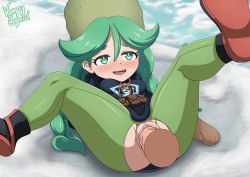 Rule 34 | 1girl, absurdres, blue jacket, blush, boots, braid, breasts, clothed sex, clothes, clothes lift, creatures (company), cum, cum in pussy, cum on body, cum string, cumdrip, disembodied penis, excessive cum, game freak, gloves, green eyes, green hair, green pantyhose, hat, hetero, highres, hood, hoodie, huge filesize, jacket, jewelry, leggings, lying, missionary, mountain, necklace, nintendo, on back, on roof, pantyhose, penis, pokemon, pokemon legends: arceus, pussy, rooftop, sabi (pokemon), sex, shoes, small breasts, snow, solo focus, temple, torn clothes, twin braids, twintails, uncensored, vaginal, vampy squid, veins, veiny penis