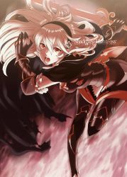Rule 34 | 1girl, armor, ass, black armor, breasts, cape, corrin (female) (fire emblem), corrin (fire emblem), female focus, fire emblem, fire emblem fates, gradient background, nintendo, open mouth, pointy ears, red eyes, solo, sword, thighs, torn cape, torn clothes, vector trace, weapon, white hair, yato (fire emblem)