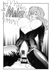Rule 34 | 1girl, blush, bouncing breasts, breasts, censored, cum, cum in pussy, closed eyes, girl on top, happy, happy sex, highres, large breasts, long hair, lupin iii, mine fujiko, monochrome, navel, nipples, no bra, no panties, open mouth, penis, pubic hair, pussy, rippadou, sex, sitting, sitting on person, sweat, thighhighs, tms entertainment, vaginal