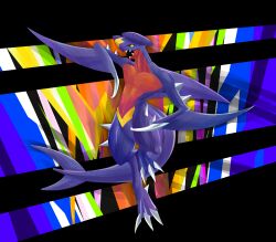 Rule 34 | absurdres, artist request, black sclera, claws, colored sclera, creatures (company), dragon, dragon tail, dynamic pose, full body, game freak, garchomp, gen 4 pokemon, highres, looking at viewer, nintendo, no humans, open mouth, pokemon, pokemon (creature), sharp teeth, solo, tail, teeth, yellow eyes