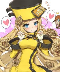 Rule 34 | 1boy, 1girl, beard, blonde hair, blue eyes, blush, breasts, brown hair, character request, closed mouth, double v, facial hair, fingerless gloves, gloves, guilty gear, guilty gear xrd, heart, highres, large breasts, long sleeves, looking at another, looking at viewer, millia rage, monocle, narrow waist, short hair, slayer (guilty gear), smile, speech bubble, spoken heart, sweatdrop, tansan daisuki, v, white gloves
