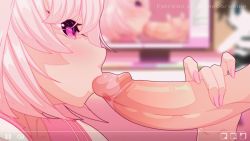 Rule 34 | 2boys, animated, animated gif, astolfo (fate), blush, cum, cum in mouth, fate (series), fellatio, highres, penis grab, multiple boys, nail polish, oral, penis, pink eyes, pink hair, theobrobine, trap, video (object), yaoi