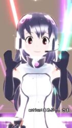 Rule 34 | 1girl, african penguin (kemono friends), animated, bare shoulders, black hair, elbow gloves, gloves, kemono friends, kemono friends v project, long hair, looking at viewer, microphone, penguin girl, shirt, sleeveless, sleeveless shirt, solo, straight hair, udensha, video, virtual youtuber