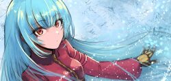 Rule 34 | 1girl, blue hair, highres, kula diamond, long hair, red eyes, snk, solo, the king of fighters