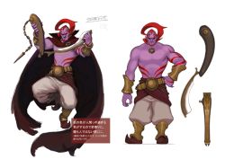 Rule 34 | 1boy, :&lt;, abs, antenna hair, arabian clothes, bracelet, cape, character sheet, clenched hand, cloak, concept art, earrings, erazor djinn, full body, genie, holding, holding sword, holding weapon, jewelry, looking at viewer, manly, multiple views, muscular, official art, pants, pointy ears, red eyes, red hair, ring, sega, serious, smile, sonic (series), sonic and the secret rings, standing, sword, tattoo, translation request, weapon, white background