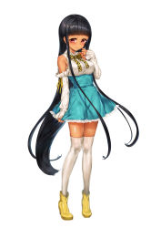Rule 34 | 1girl, 3:, arm at side, black hair, blunt bangs, blush, boots, bow, bowtie, breasts, checkered bow, checkered bowtie, checkered clothes, checkered neckwear, cleopatra (destiny child), commentary request, dark-skinned female, dark skin, destiny child, detached sleeves, dress, frilled dress, frills, full body, highres, hisasi, long hair, looking at viewer, medium breasts, pink eyes, shiny skin, sidelocks, simple background, solo, standing, thighhighs, underbust, very long hair, white background, white thighhighs, wing collar, yellow footwear, zettai ryouiki