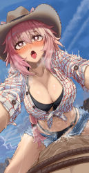 Rule 34 | 1boy, 1girl, abs, absurdres, ahegao, animal ears, arknights, bdsm, bikini, bikini bottom aside, bikini under clothes, black bikini, black ribbon, blouse, blue sky, blush, bondage, bound, breasts, bright pupils, brown eyes, brown headwear, cleavage, clothed female nude male, clothing aside, collarbone, commission, cowboy hat, cowgirl position, cum, cum in pussy, cutoffs, day, denim, denim shorts, dierbeibanjia, doctor (arknights), ears through headwear, ejaculation, femdom, foreshortening, freckles, front-tie bikini top, front-tie top, girl on top, gravel (arknights), hair between eyes, hat, heart, heart-shaped pupils, heavy breathing, hetero, highres, large breasts, leaning forward, long hair, long sleeves, lying, navel, nude, o-ring, o-ring bikini, on back, open clothes, open fly, open mouth, open shorts, outdoors, outstretched arms, cum overflow, penis, pink hair, pov, pussy, ribbon, rope, sex, shirt, short shorts, shorts, sky, spread legs, steaming body, straddling, swimsuit, symbol-shaped pupils, thighhighs, tied shirt, tongue, tongue out, uncensored, uvula, vaginal, white shirt