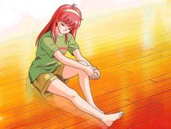 Rule 34 | barefoot, feet, fujisaki shiori, lowres, red hair, tokimeki memorial